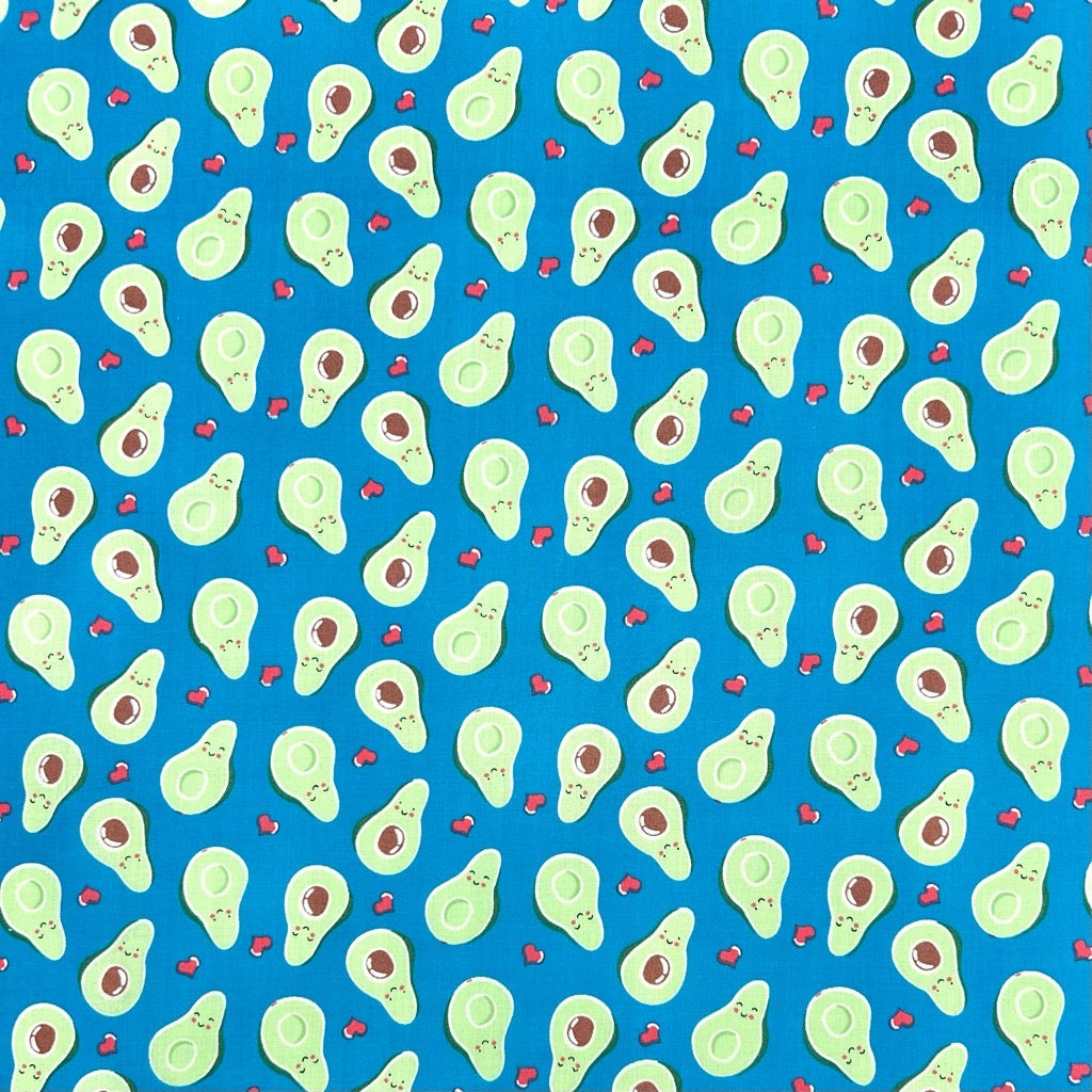 Avocado Hearts Polycotton Fabric