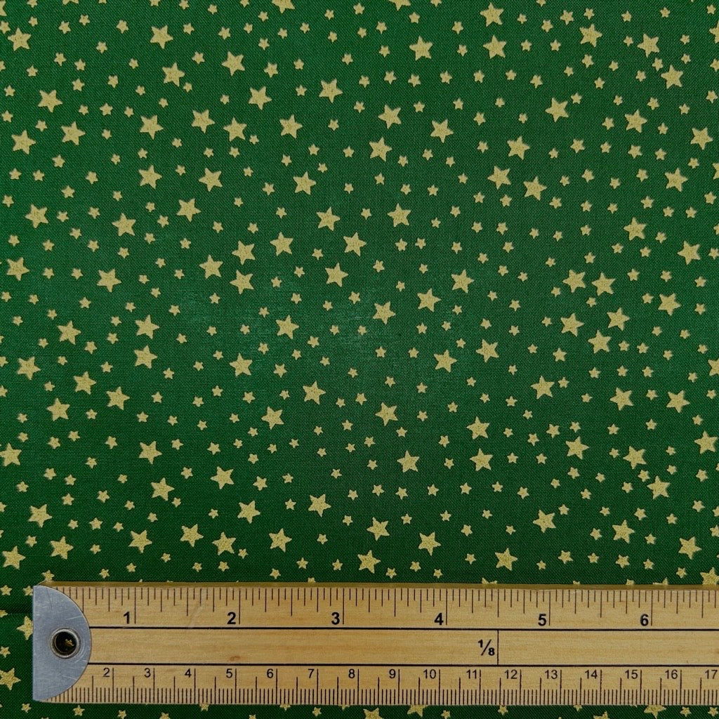 Golden Stars Christmas Cotton Fabric