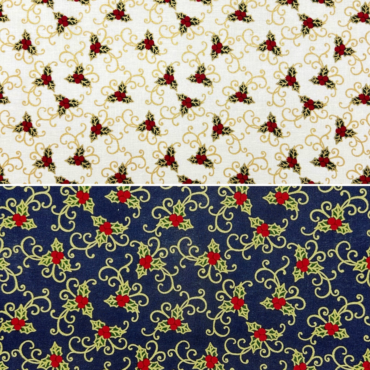 Festive Vine Christmas Cotton Fabric
