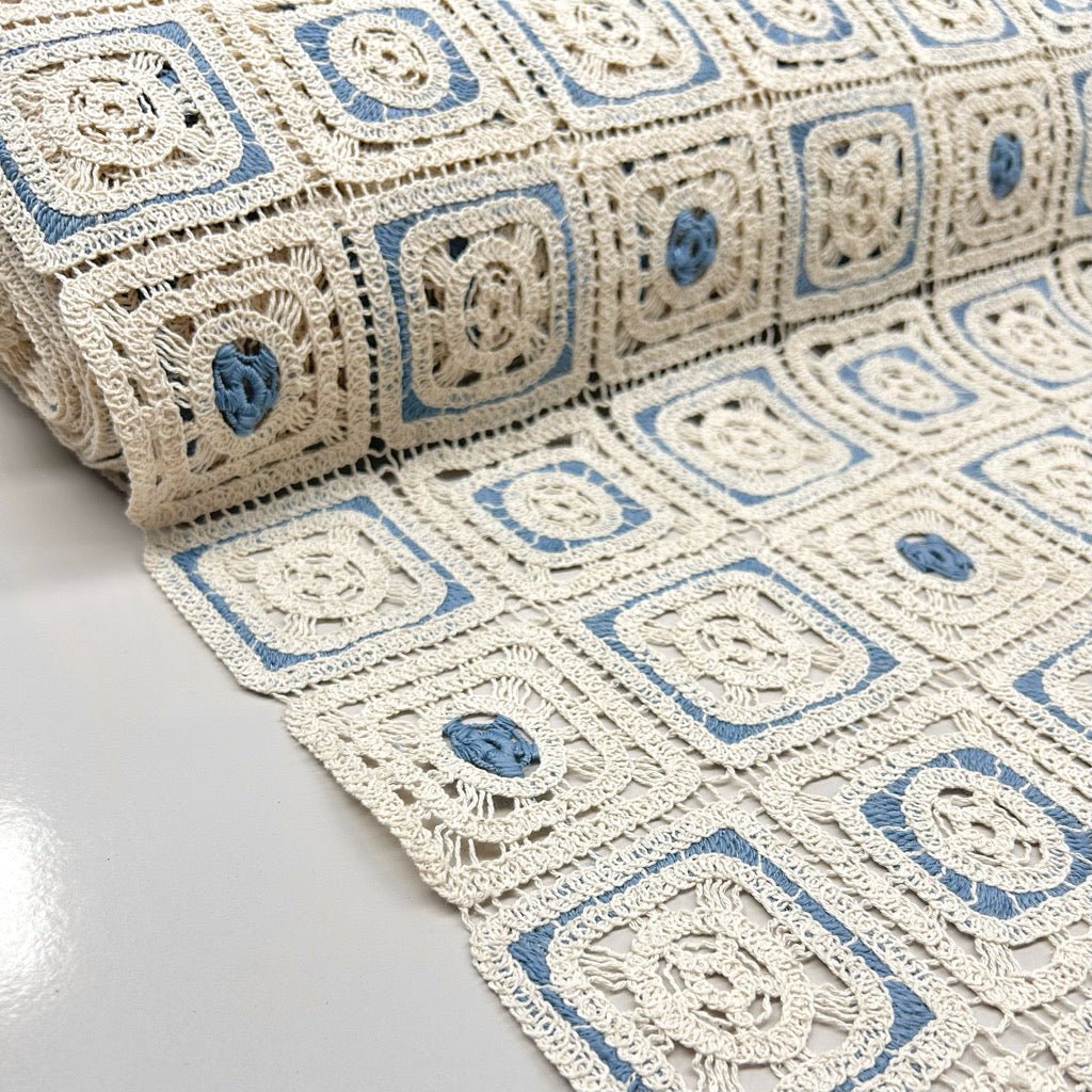 Retro Bloom Crochet Lace Fabric