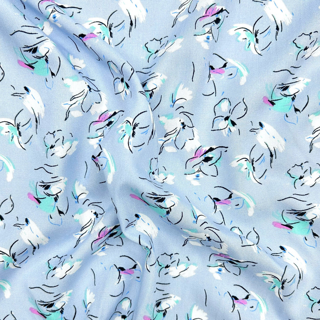 Artistic Floral Viscose Fabric