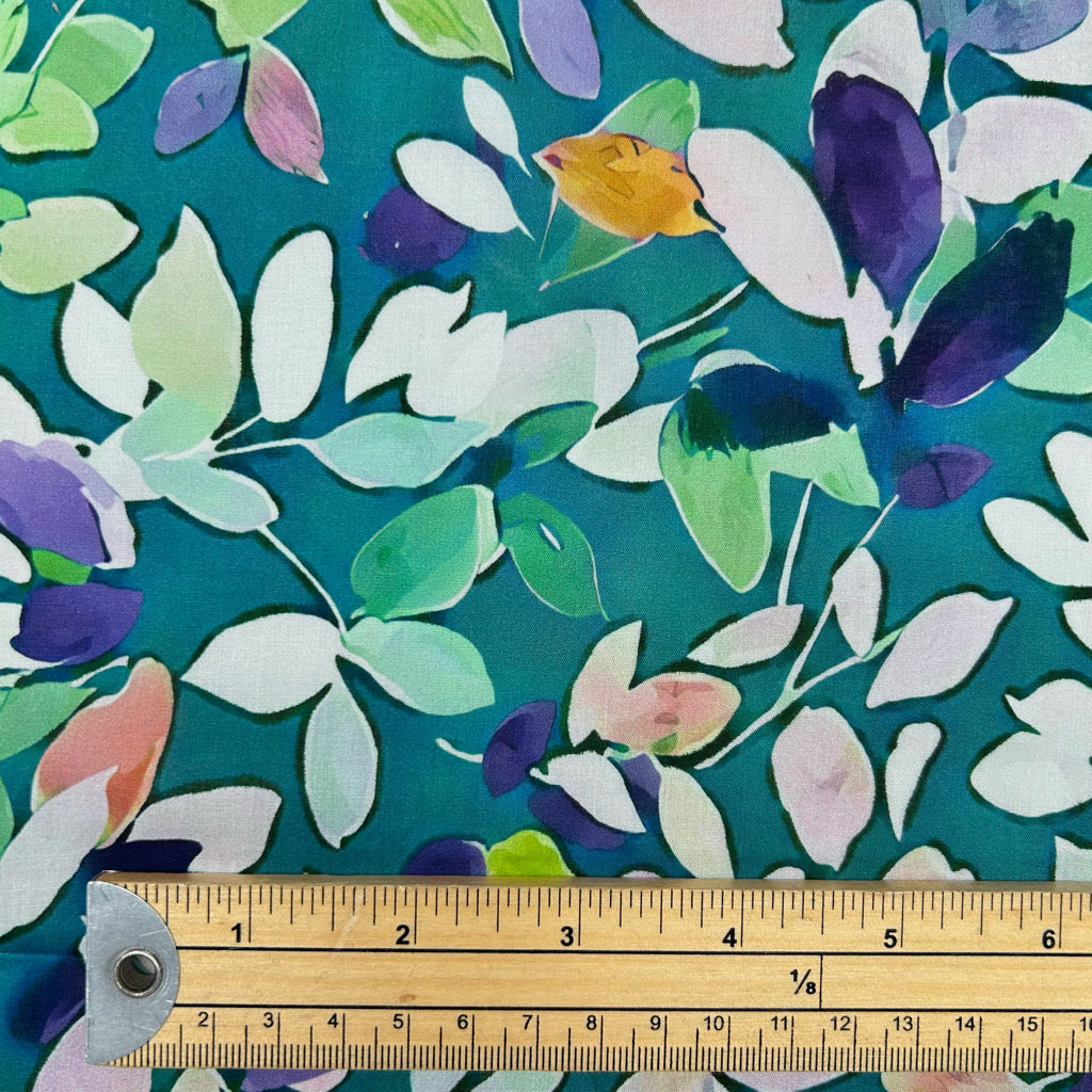 Scattered Leaves Cotton Lawn Fabric