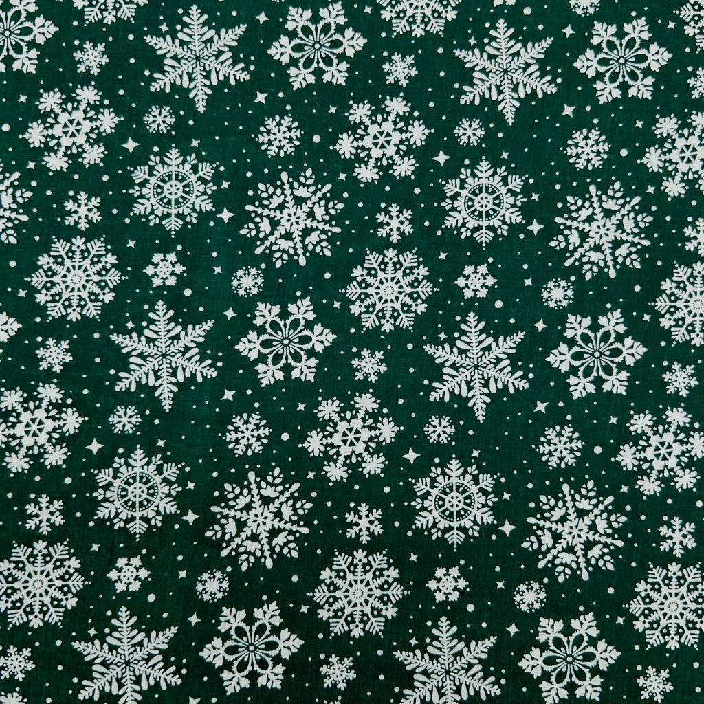 All Over Snowflakes Polycotton Fabric