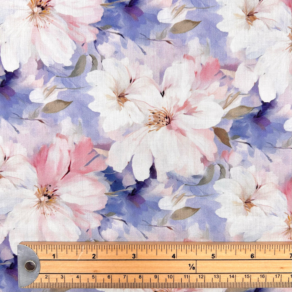 Graceful Blossoms Cotton Lawn Fabric