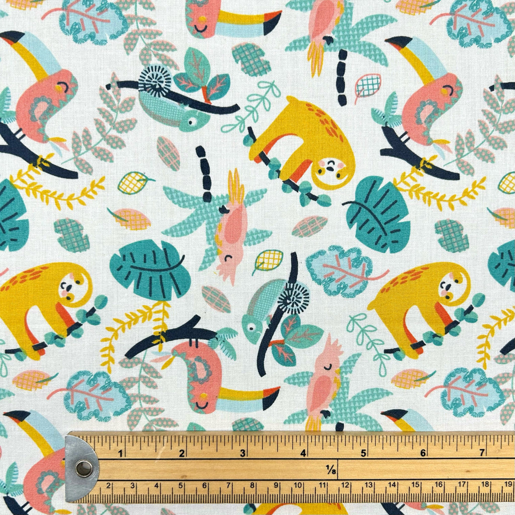 Tropical Trekkers Cotton Poplin Fabric