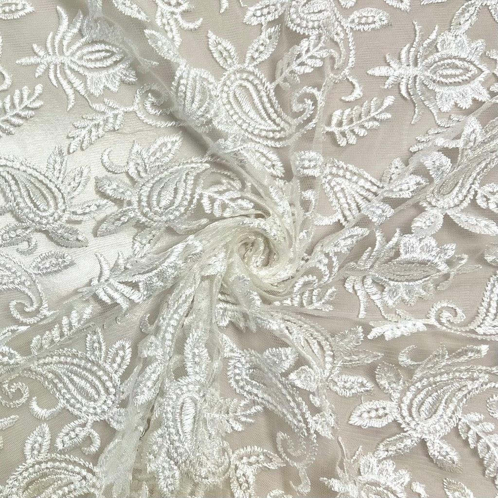 Paisley Bridal Lace Fabric - Pound Fabrics