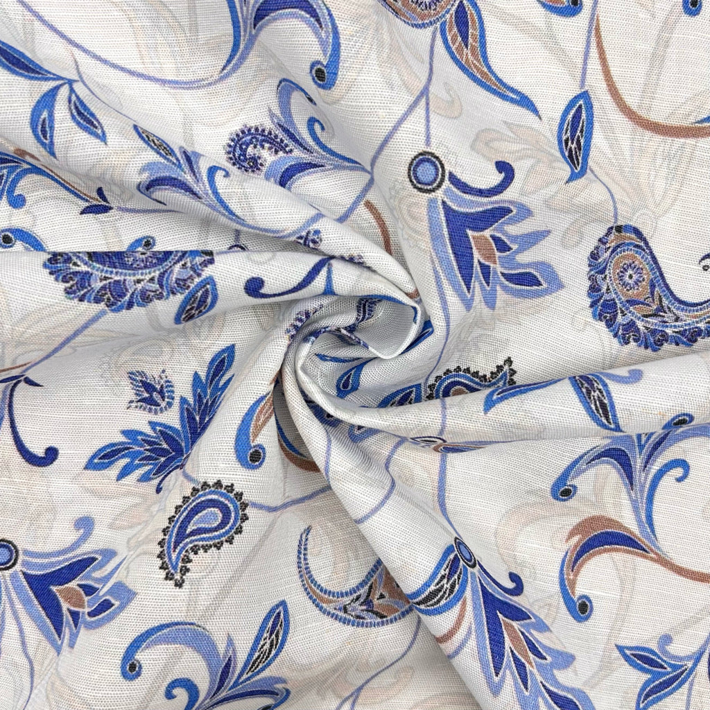 Paisley Harmony Bamboo Linen Blend Fabric