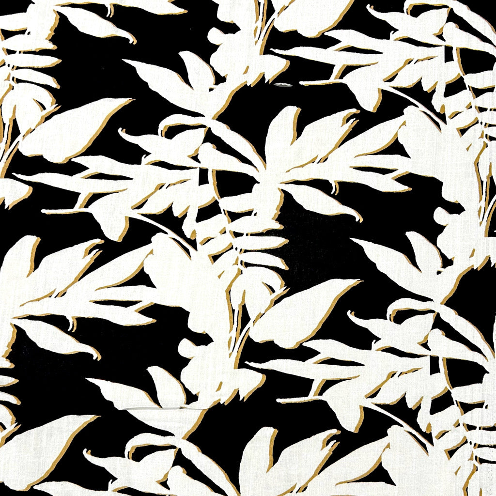 Leaf Shadow Stretch Linen Mix Fabric