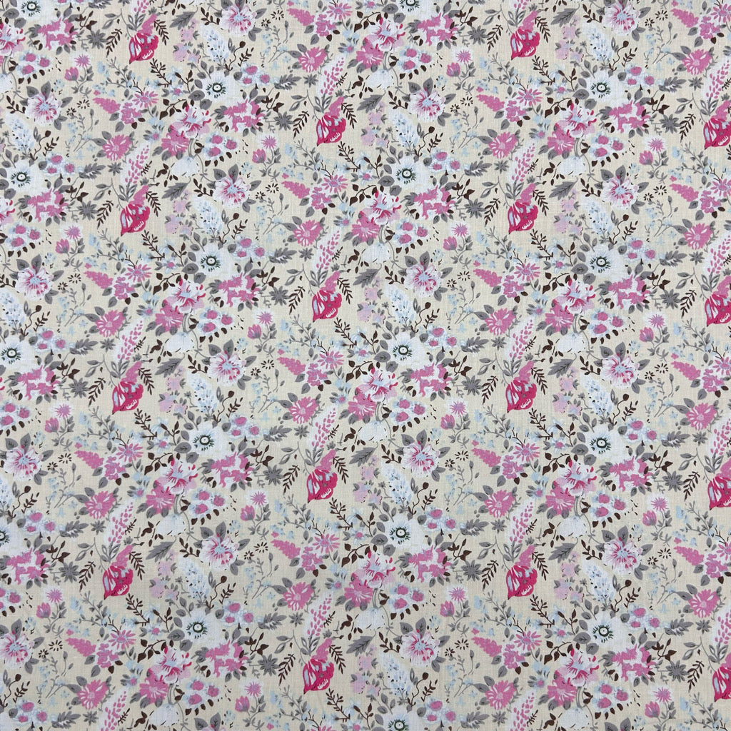 Busy Botanical Floral Polycotton Fabric