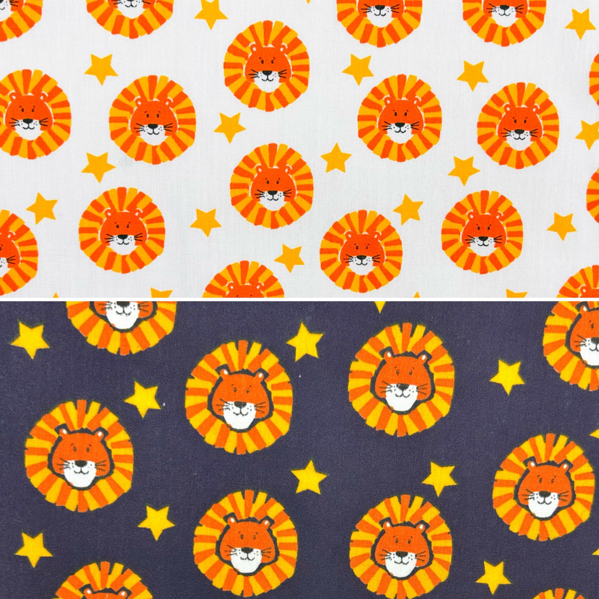 Lions and Stars Polycotton Fabric