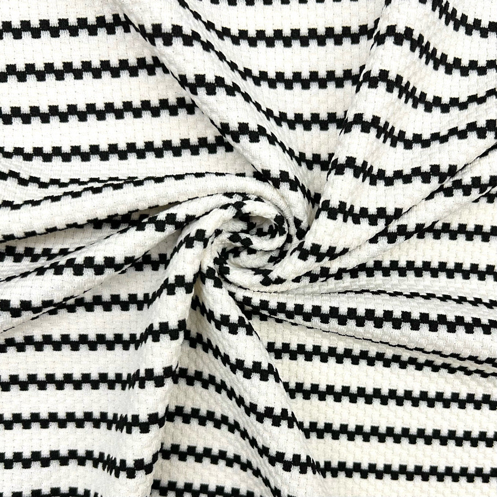 Pixel Stripe Knit Jersey Fabric
