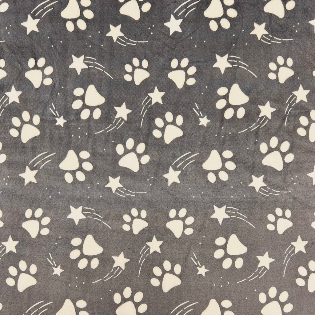 Paw and Star Sherpa Fur Backed Fleece Fabric