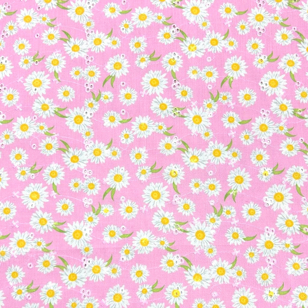Daisies Broderie Anglaise Polycotton Fabric