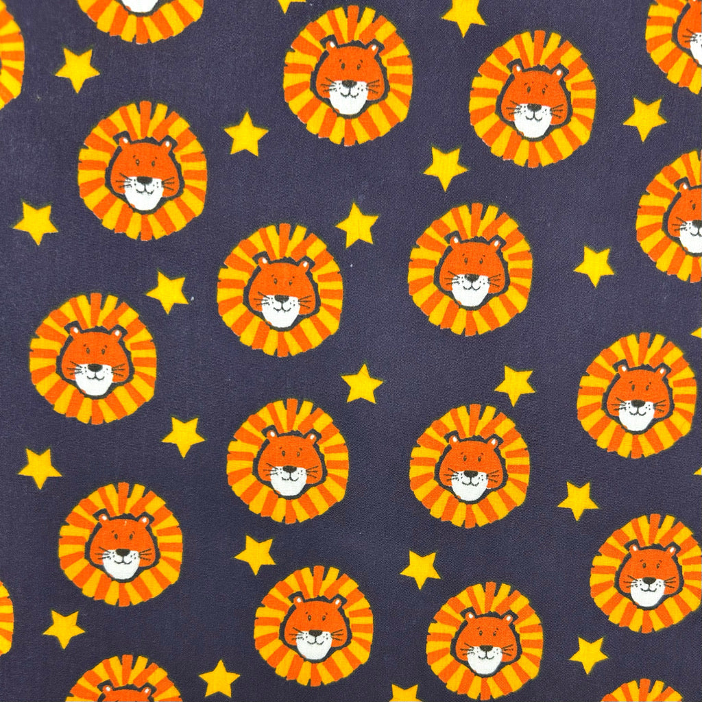Lions and Stars Polycotton Fabric