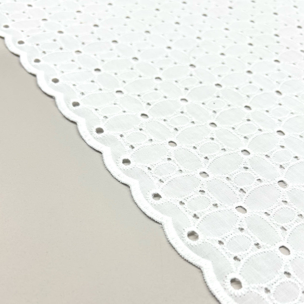 Summer Breeze White Embroidered Cotton Fabric #15