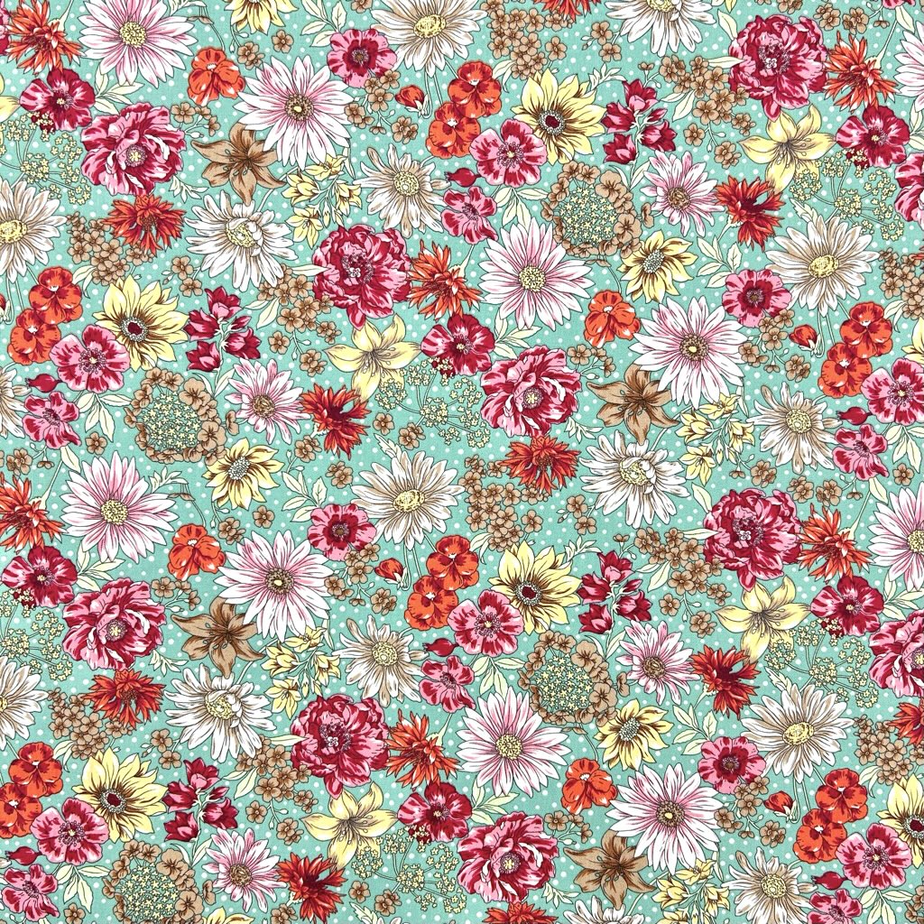Botanical Bloom Rose & Hubble Cotton Poplin Fabric