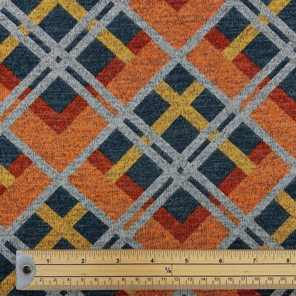 Cross Grid Premium Knit Jersey Fabric