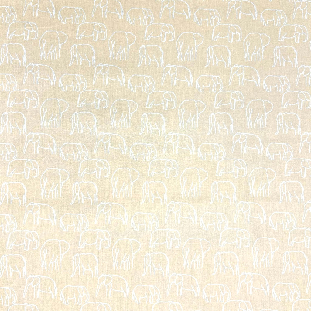 Elephant Art Cotton Poplin Fabric