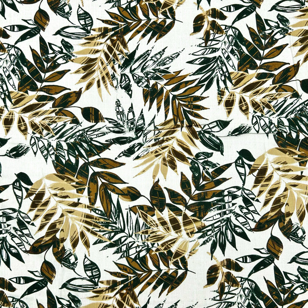 Botanical Canopy Stretch Linen Mix Fabric