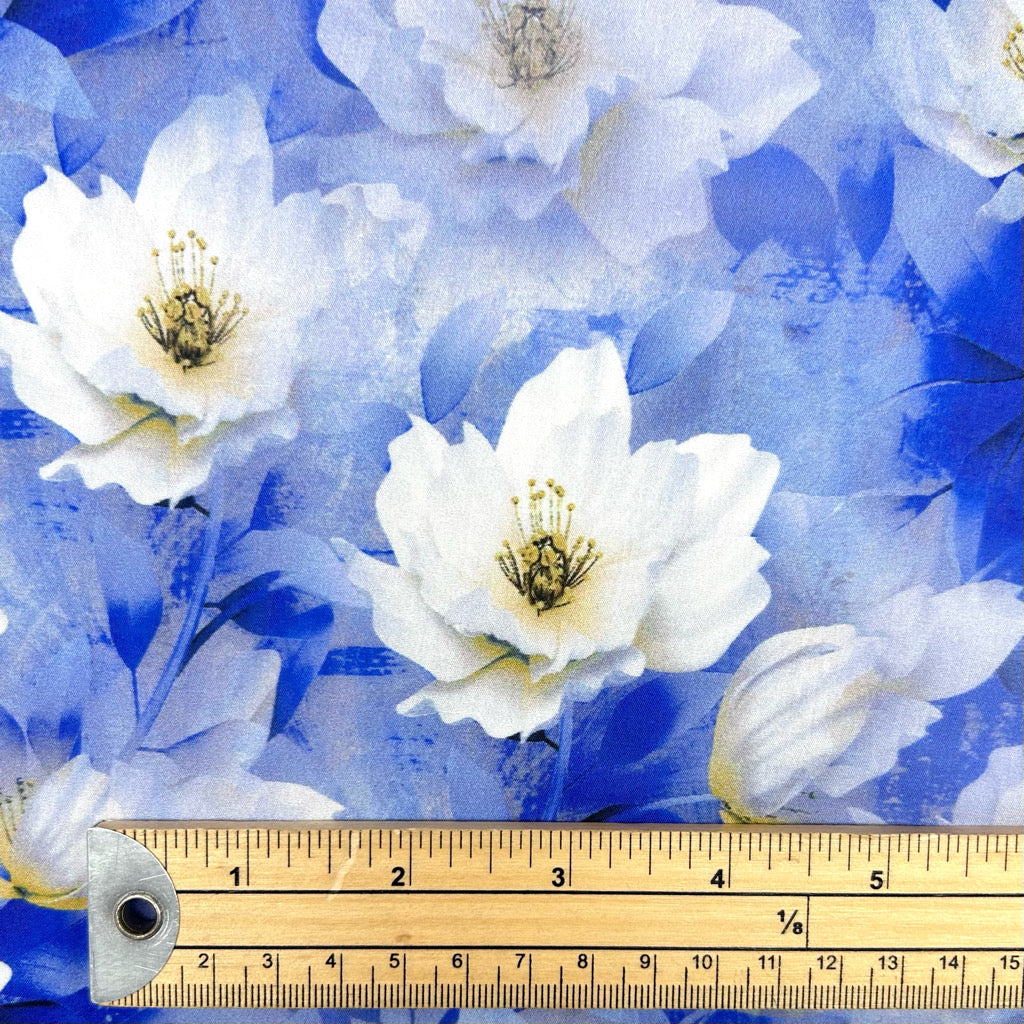 Floral Cloudscape Cotton Lawn Fabric