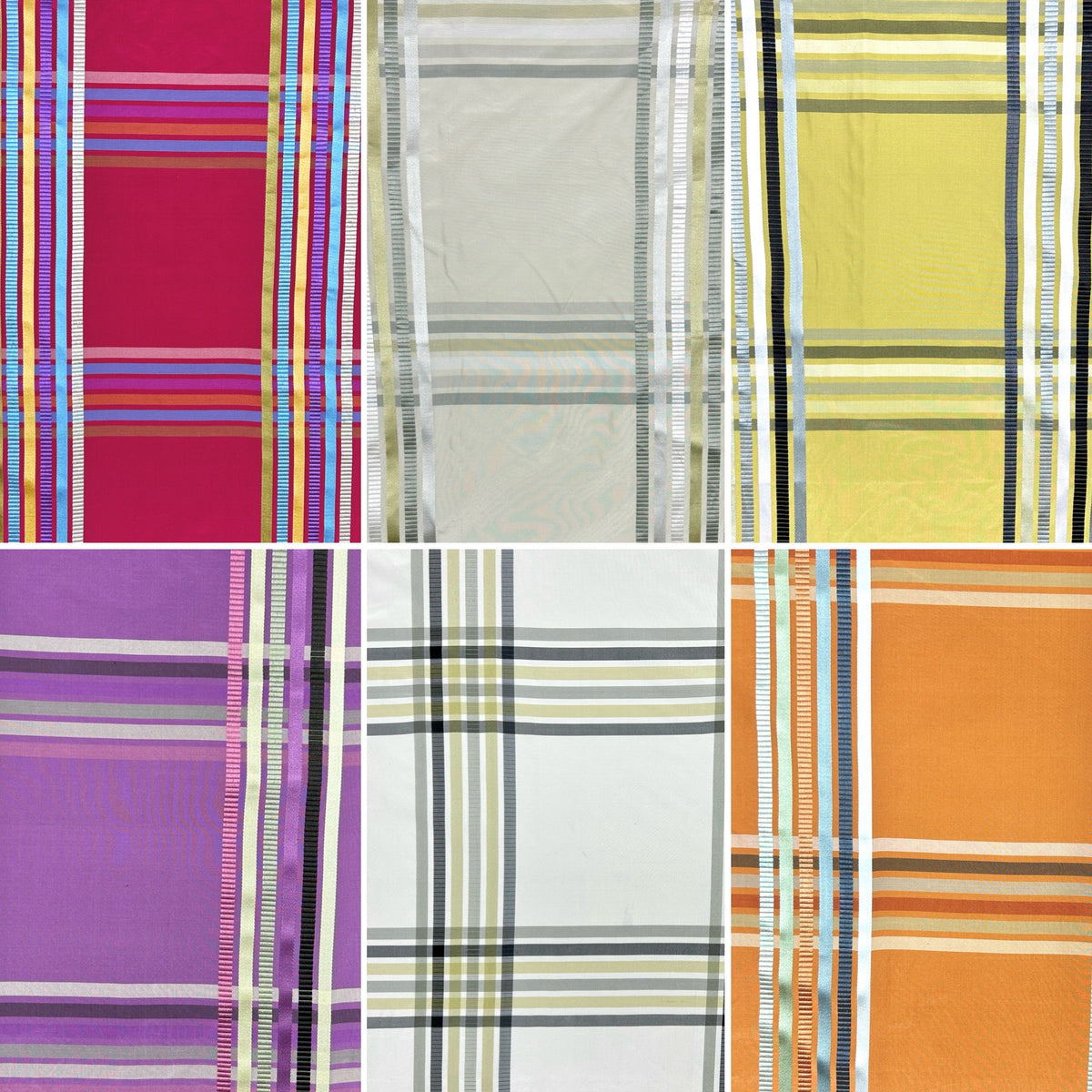 Colour Line Silk Curtain Fabric