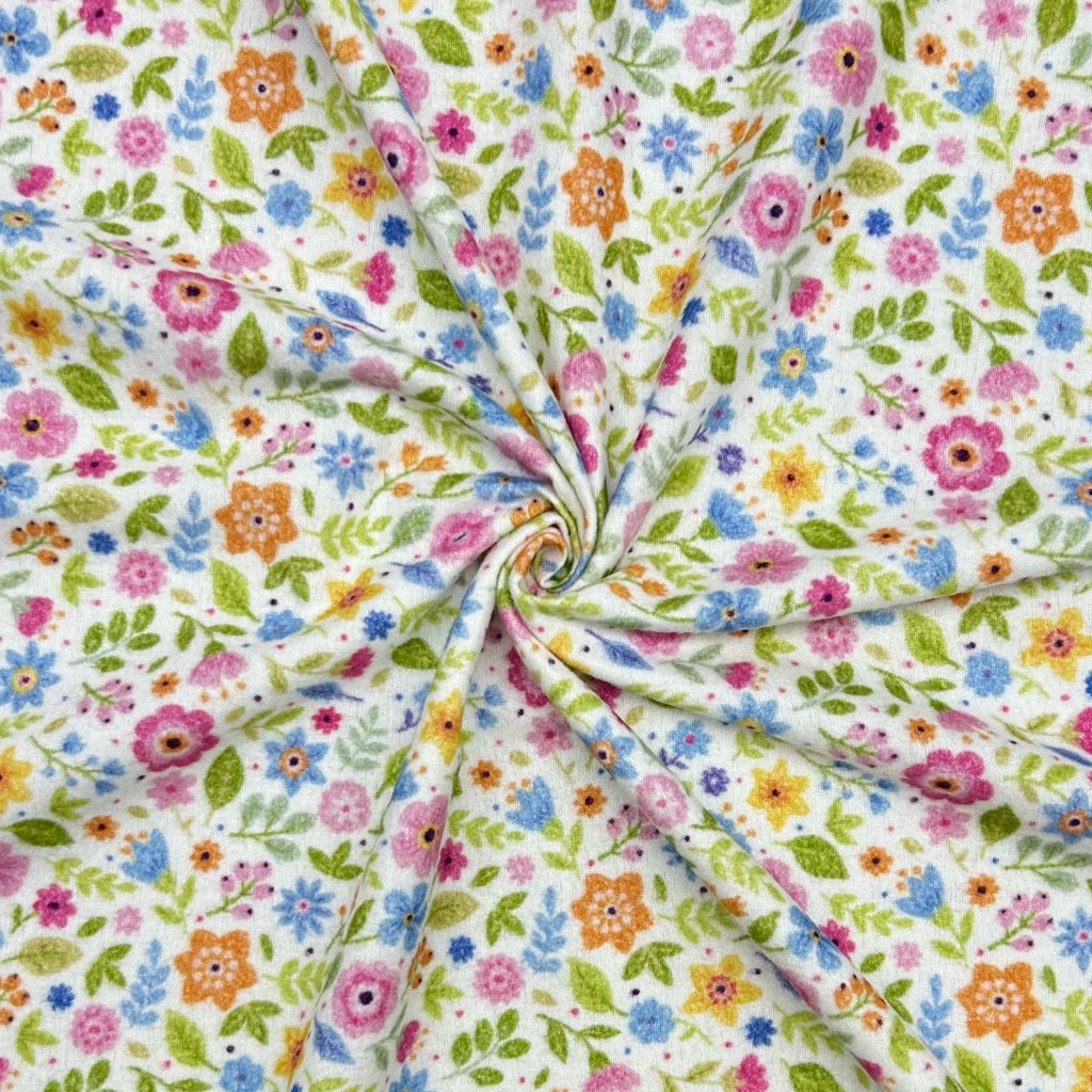 Meadow Bloom Brushed Cotton Fabric - Pound Fabrics