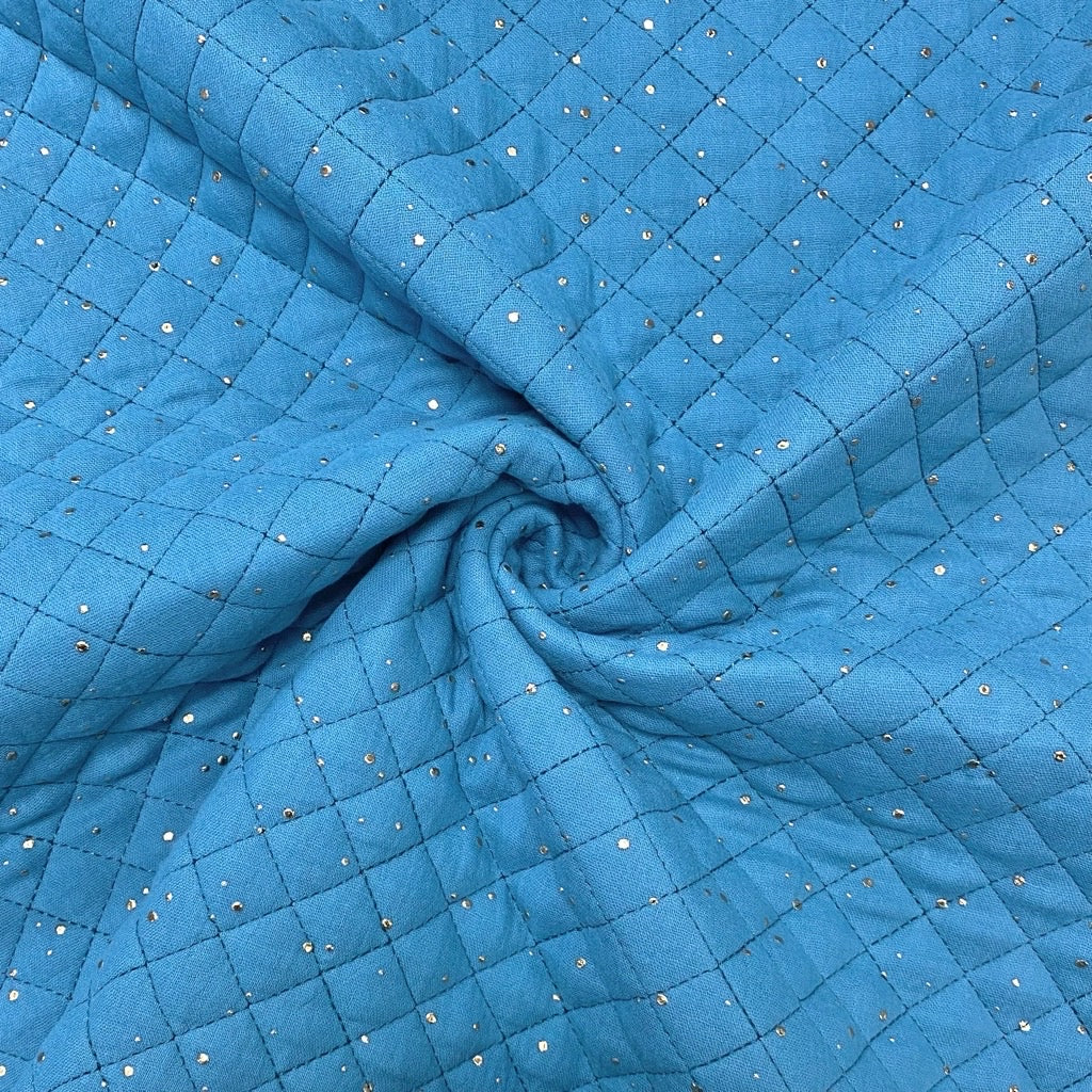 Gold Speckled Quilted Double Gauze Fabric