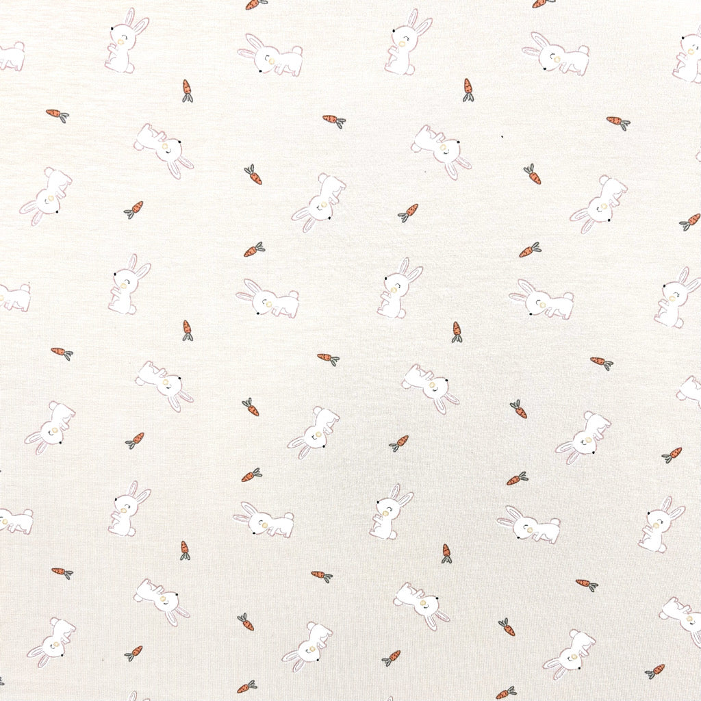 Bouncing Bunnies Bamboo Cotton Jersey Fabric