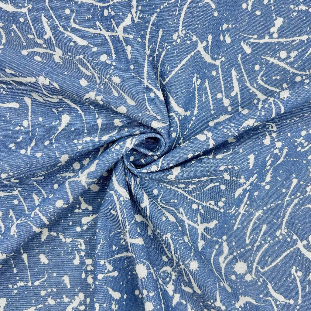 Ink Burst Chambray Denim Fabric