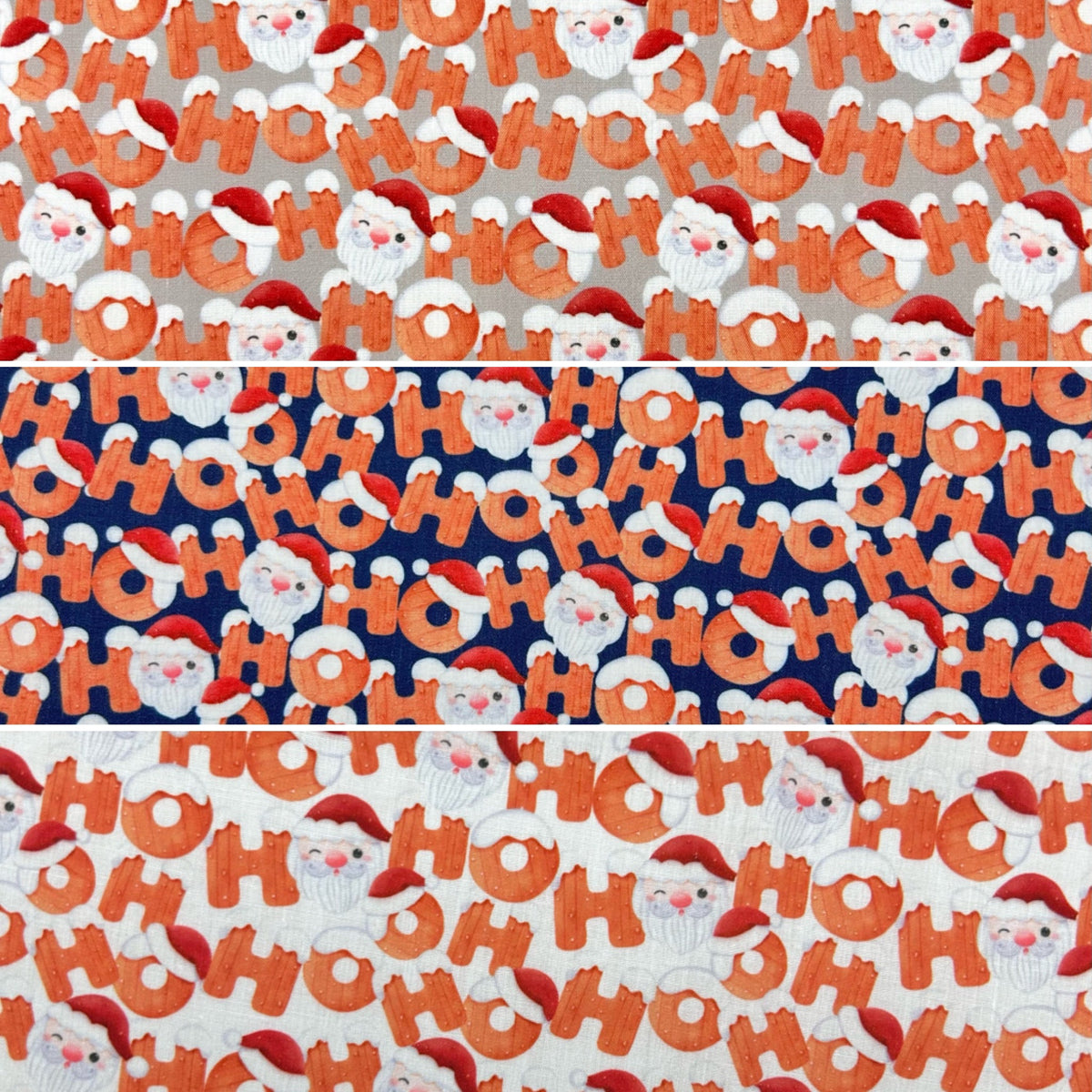 Santa Faces Polycotton Fabric