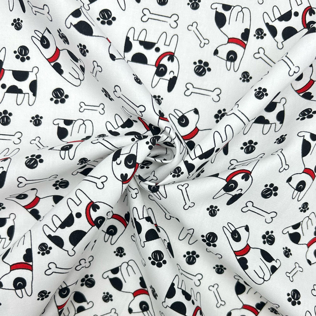 Puppy Paws Rose & Hubble Cotton Poplin Fabric
