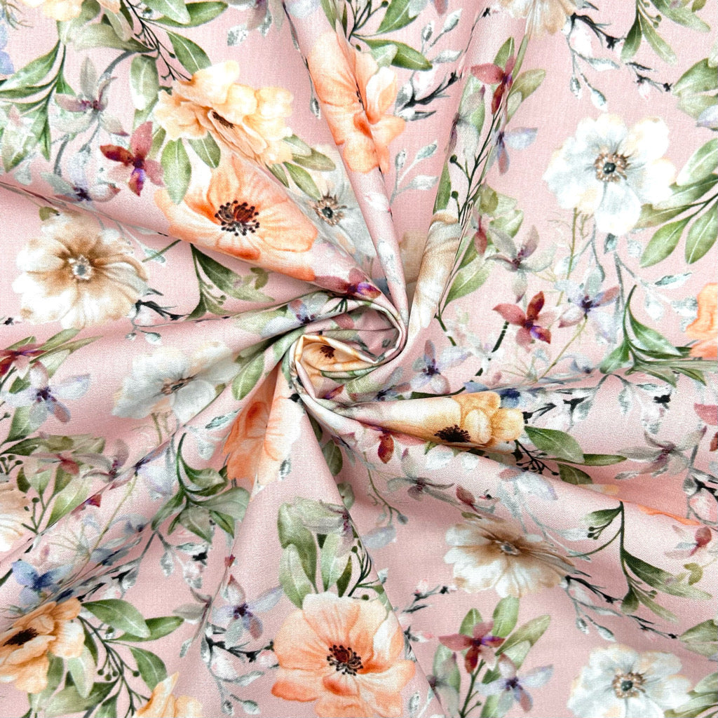 Soft Palette Rose & Hubble Cotton Poplin Fabric