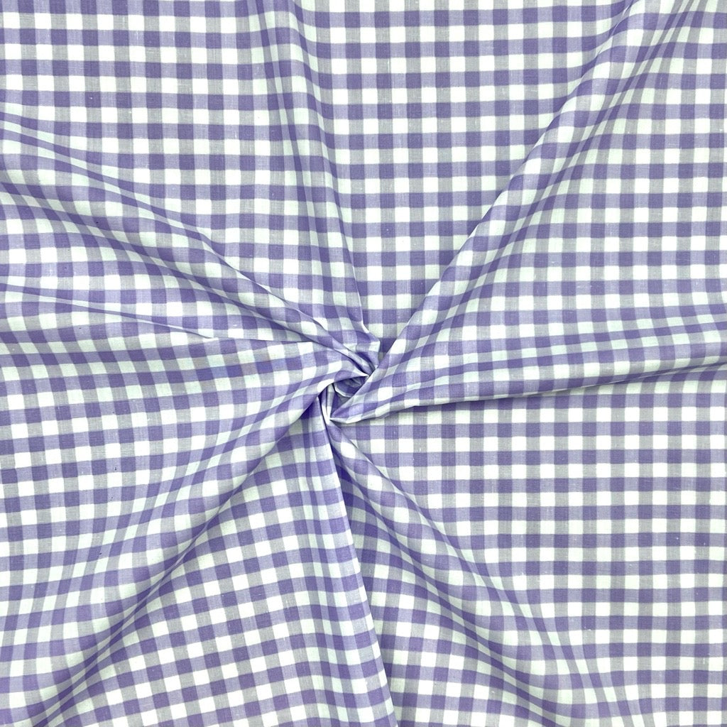 Gingham Print Polycotton Fabric