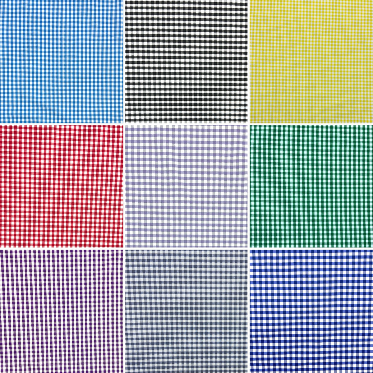 Gingham Print Polycotton Fabric