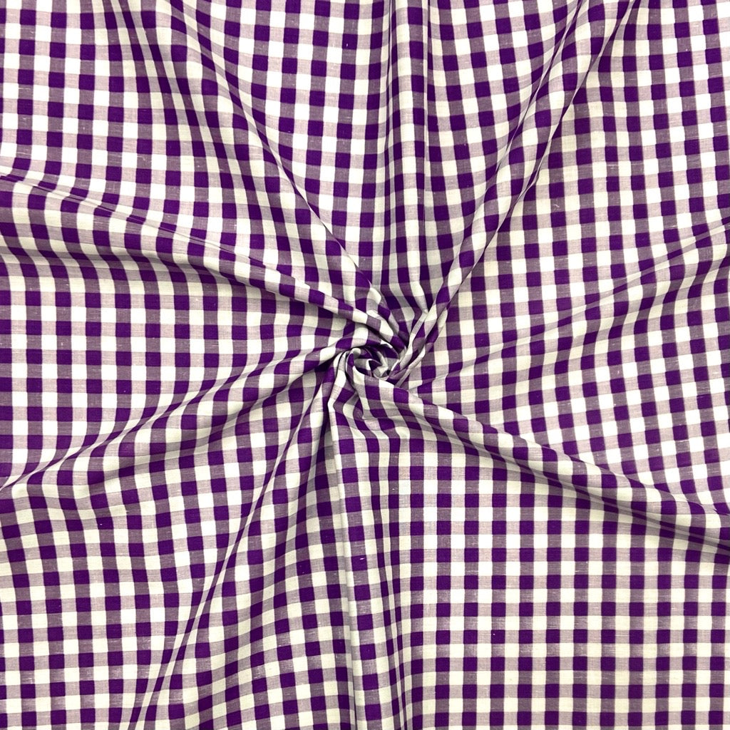 Gingham Print Polycotton Fabric