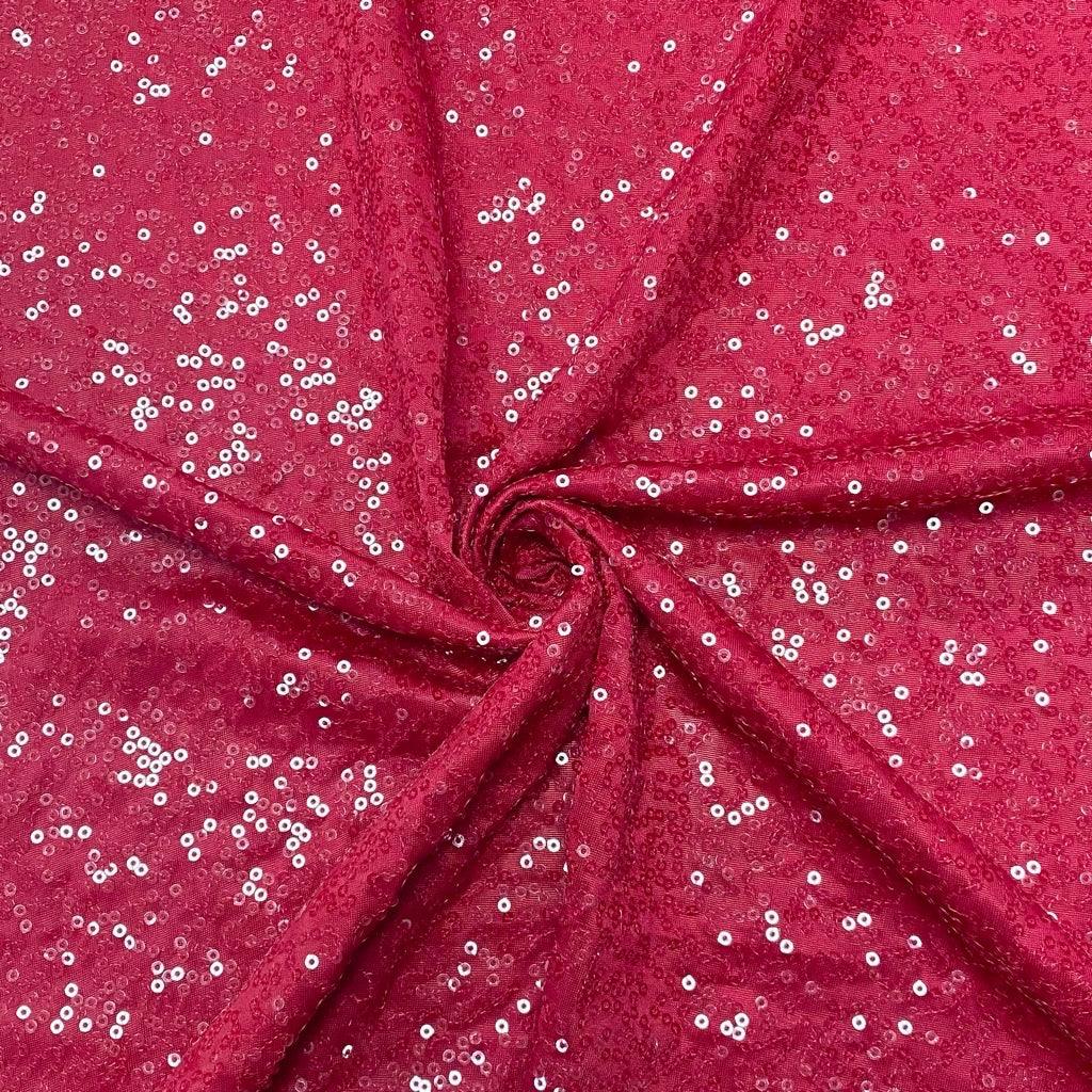 Burgundy Sequin Jersey Fabric - Pound Fabrics