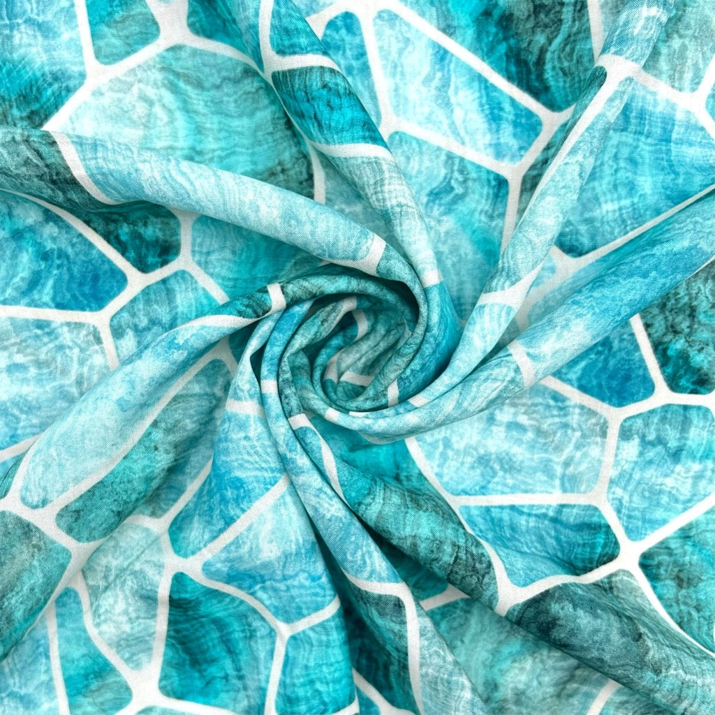 Pastel Shapes Viscose Poplin Fabric