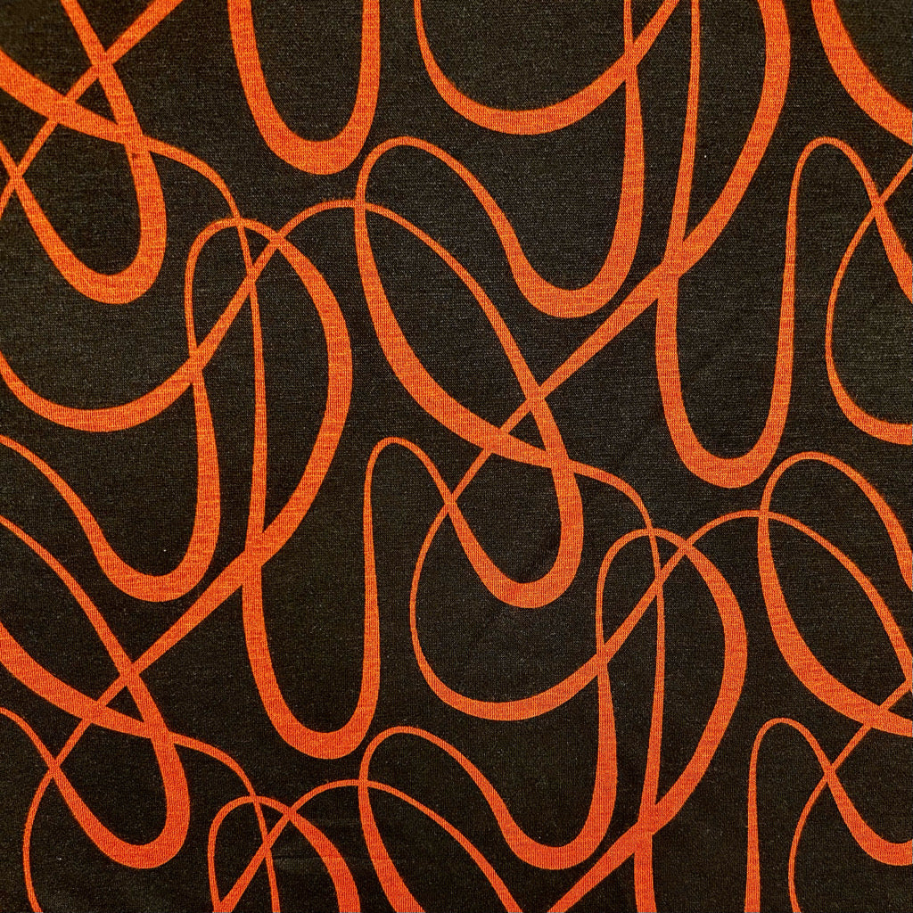 Swirly Swiggle Viscose Ponte Roma Fabric