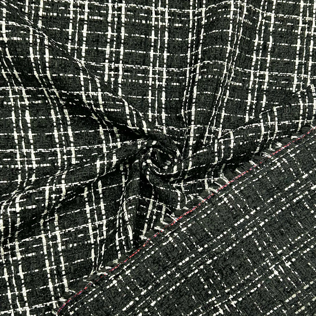 Lurex Checkered Tweed Fabric - Pound Fabrics