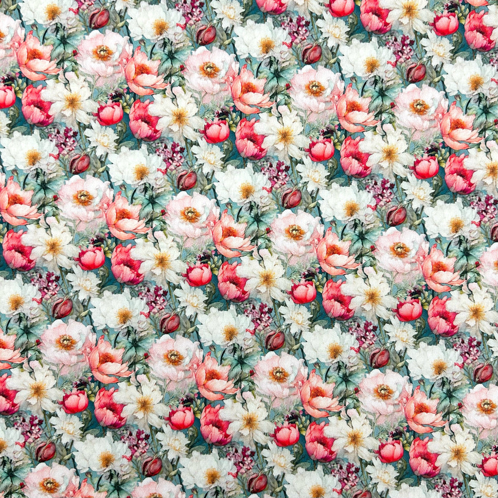 Blushing Blooms Cotton Sateen Fabric