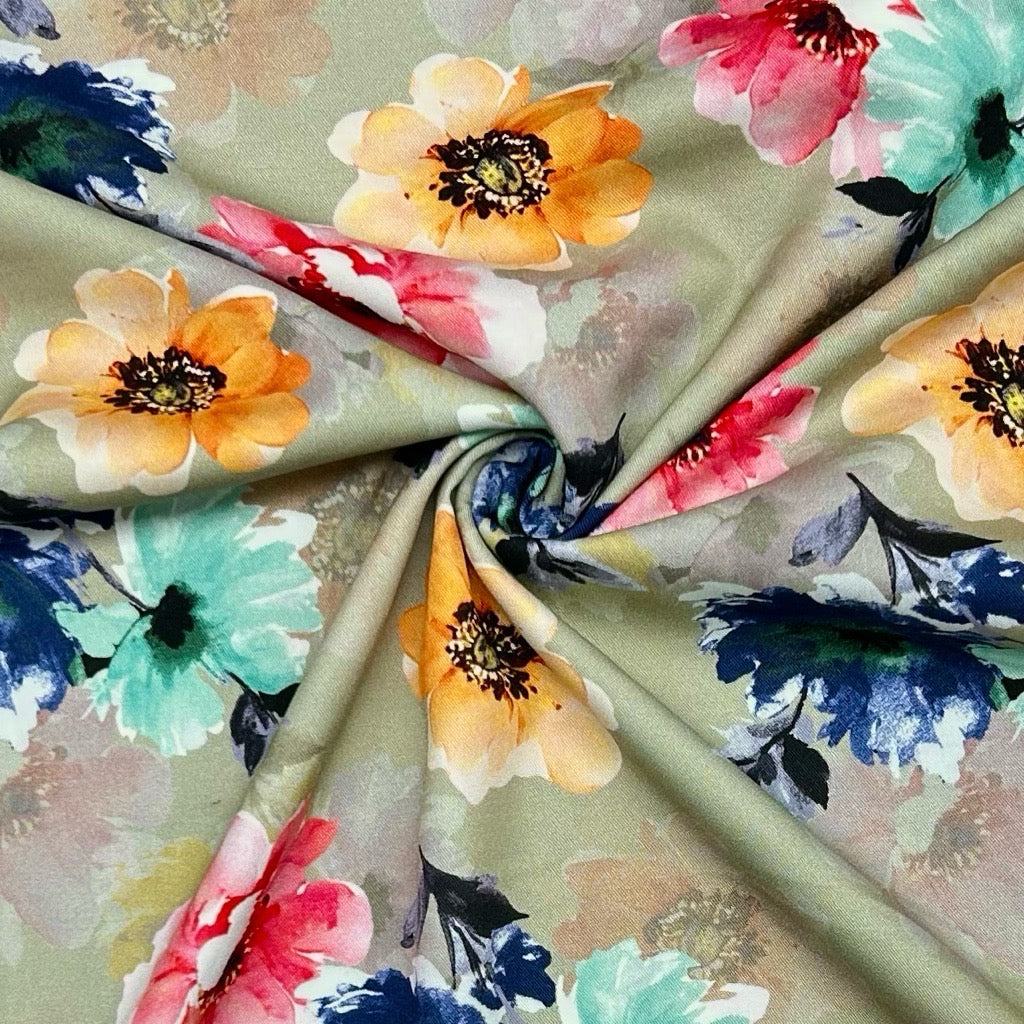 Colour Burst Stretch Viscose Twill Fabric - Pound Fabrics
