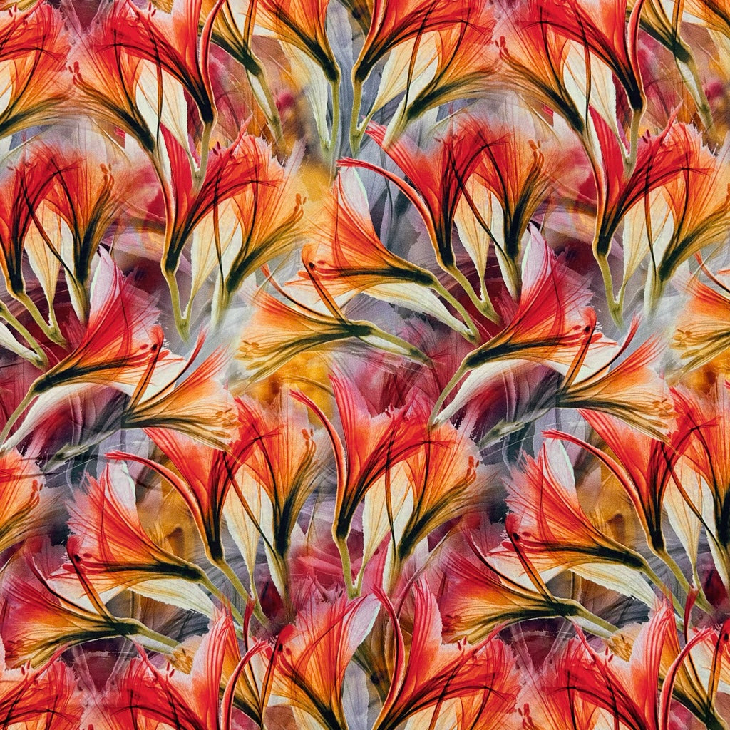 Radiant Lily Viscose Satin Fabric