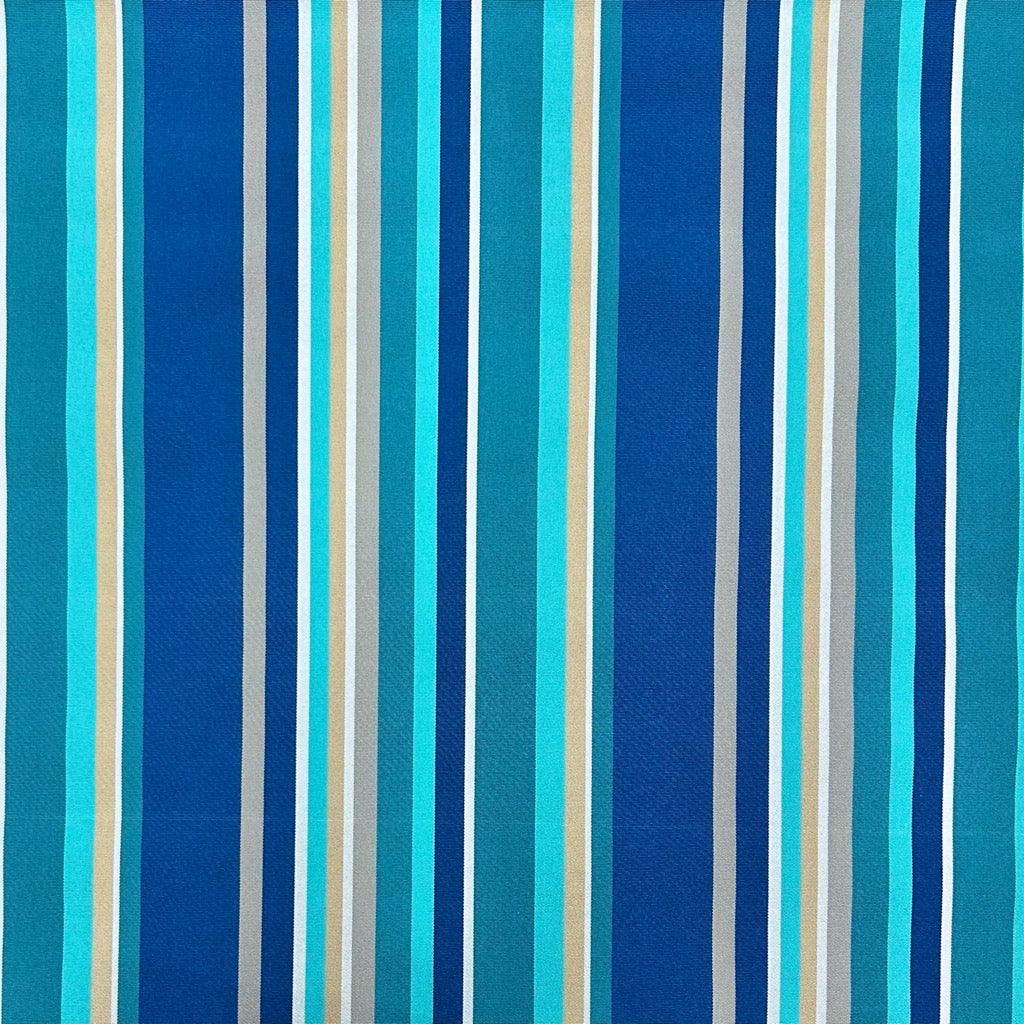 Blue/Teal Stripes Water Resistant Fabric - Pound Fabrics