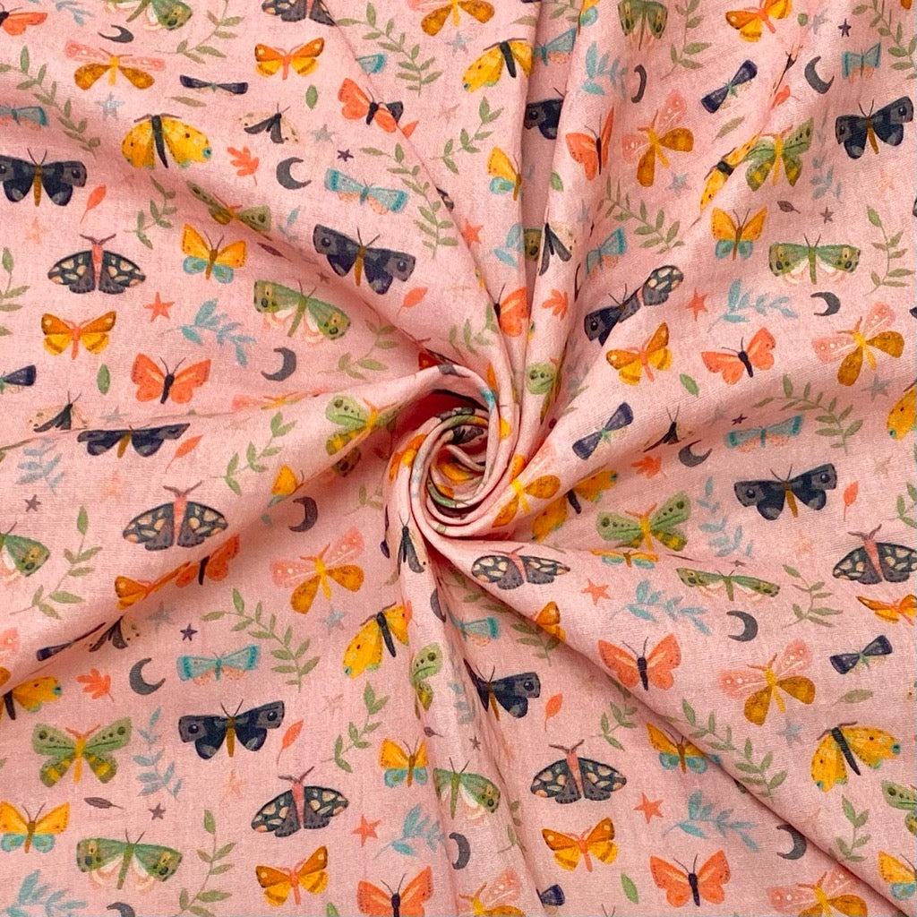 Multicolour Butterflies Double Gauze Fabric
