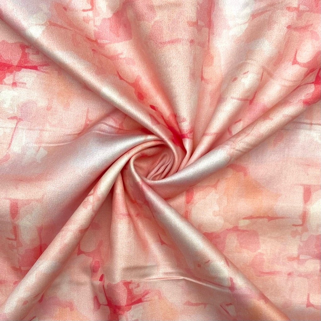 Blush Woodland Cotton Satin Fabric