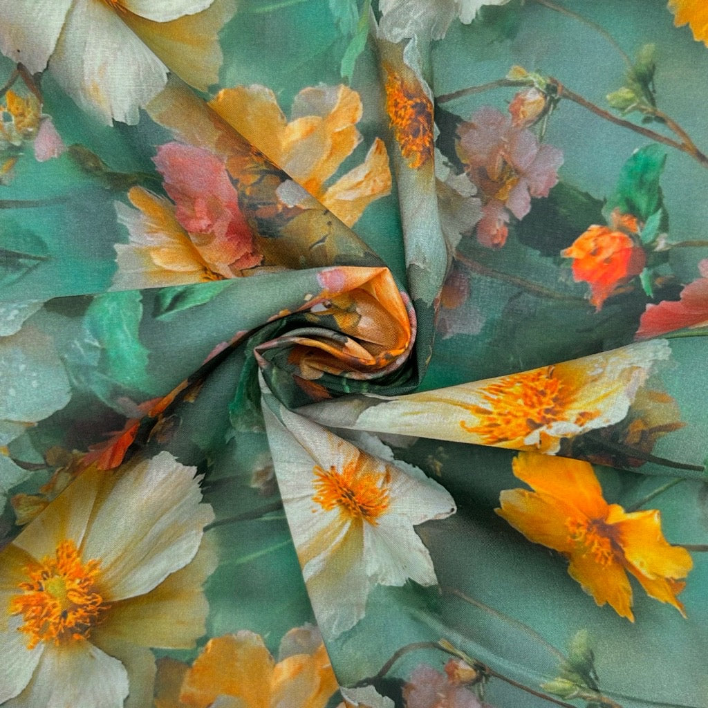 Amber Garden Cotton Lawn Fabric