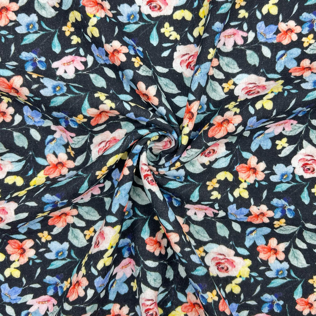 Colourful Blooms Double Gauze Fabric