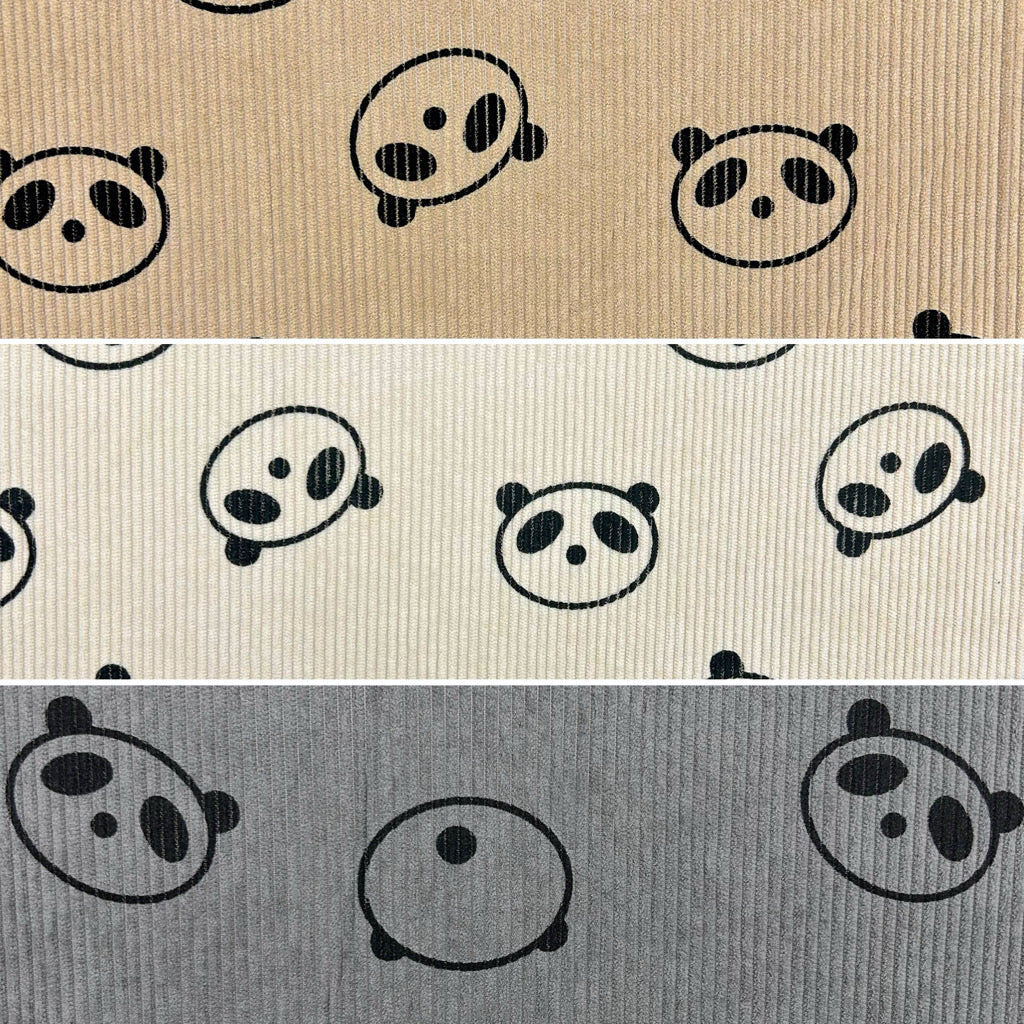 Panda Buddies Stretch Corduroy Fabric