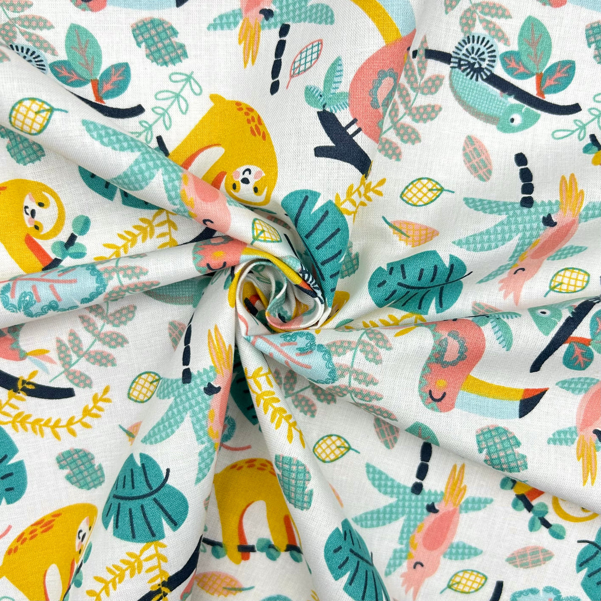Tropical Trekkers Cotton Poplin Fabric