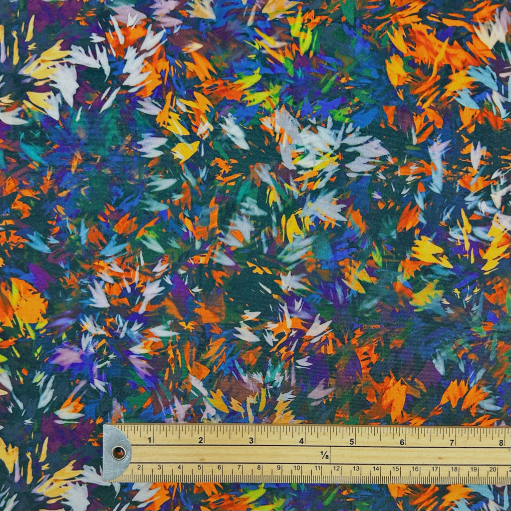 Multicoloured Abstract Print Polyester Fabric